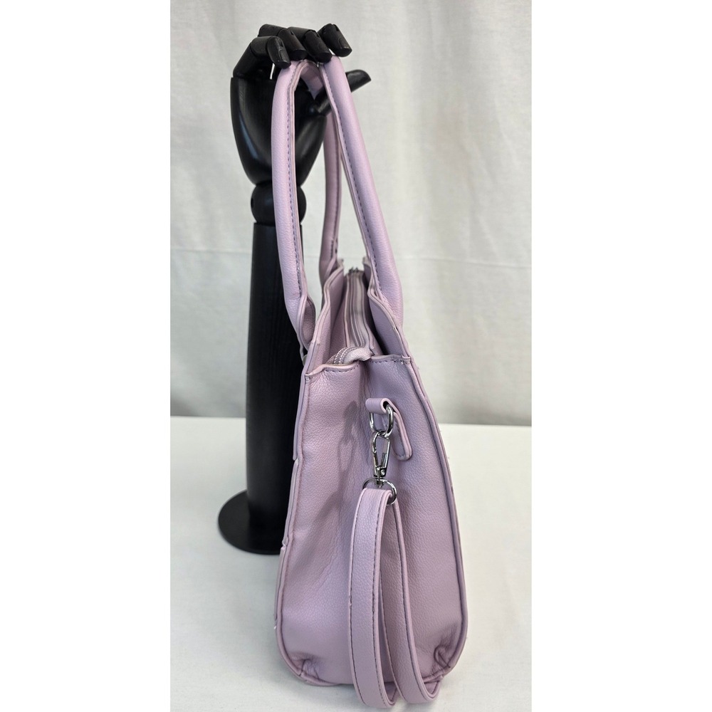 Pink & Cosmo Lavender Purple Paneled Satchel Handbag Crossbody Bag - Picture 8 of 16